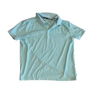 Teal cotton polo.